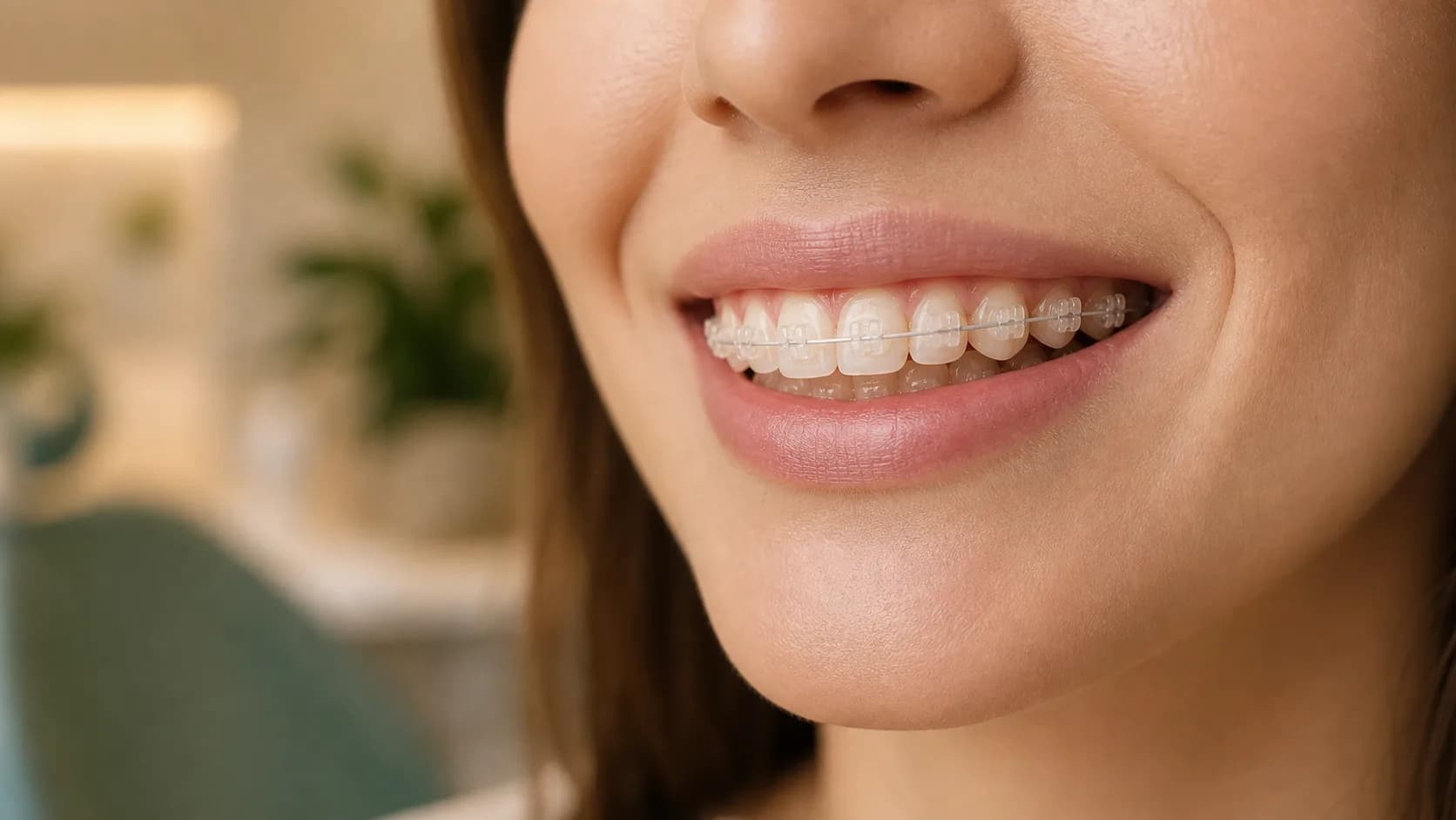 Aparat dentar safir translucid la hiSmile Galați